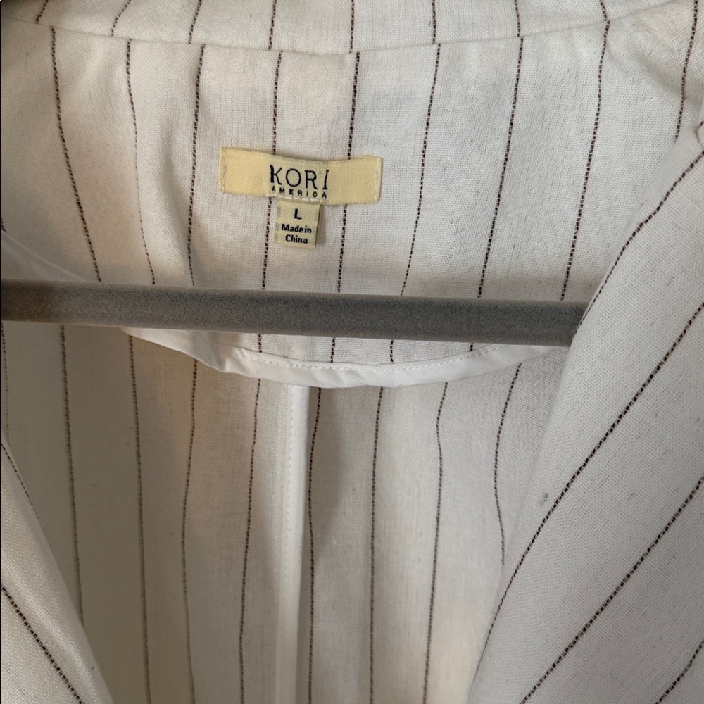 Kori Cream Pinstripe Blazer Jacket - Picture 2 of 6